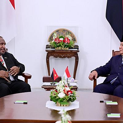 Prime Minister Marape Holds Bilateral Meeting with New Indonesian President Prabowo Subianto